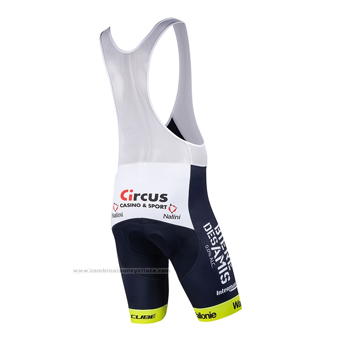 2022 Maillot Cyclisme Wanty-Gobert Cycling Team Blanc Bleu Manches Courtes et Cuissard